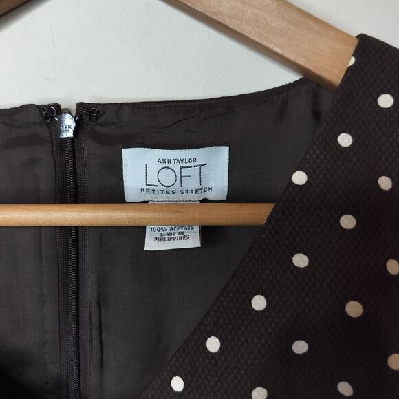 Ann Taylor LOFT Sleeveless Top Polka Dot Cotton - Picture 6 of 8